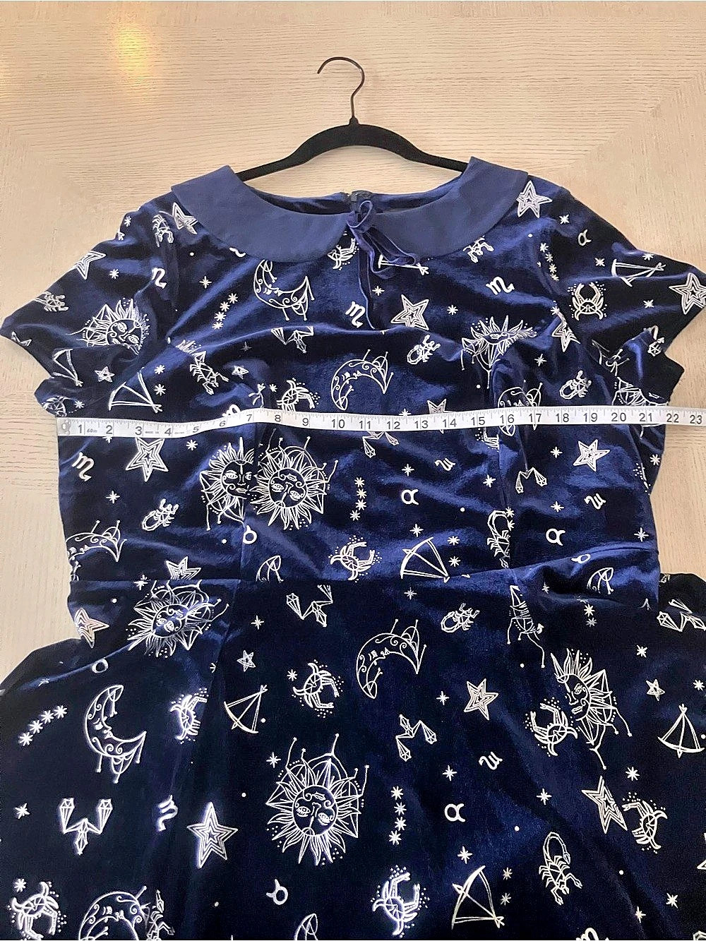 ModCloth x Collectif “Florence” Velvet Skater Dress in Navy and Silver - Picture 12 of 13